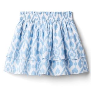 Janie and Jack ikat blue & white tiered skirt